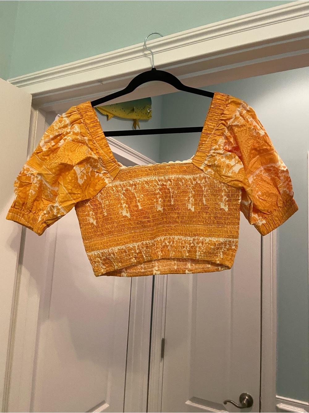 Cleobella Everly V-Neck Puff Sleeve Crop Top - Picture 6 of 8